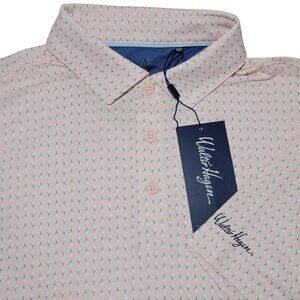 Walter Hagen Golf Ball Polo Shirt Men Small Performance Pink Stretch UPF 50+ NEW